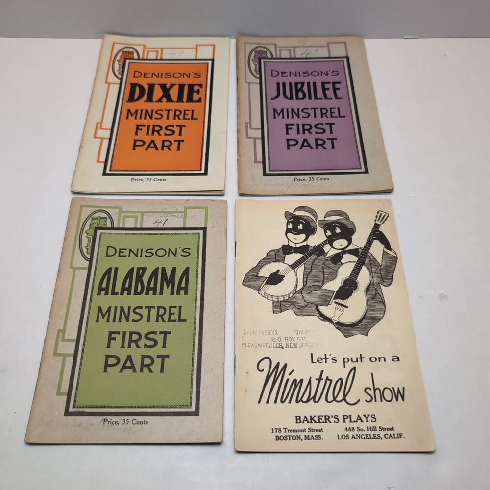 Lot of 4 Minstrel‎ Booklets Denisons Dixie Jubilee Alabama First Part 20s